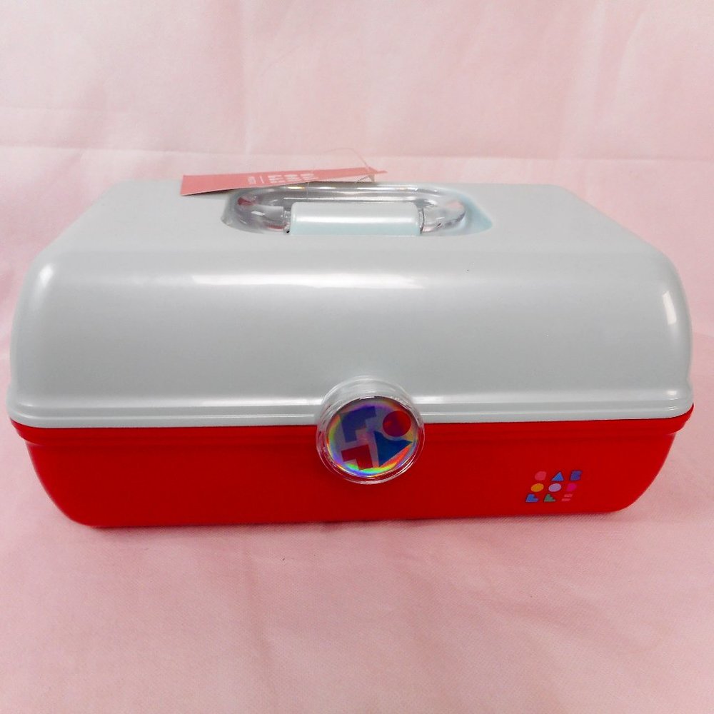 Caboodles Light Blue over Red On-The-Go-Girl Cosmetic Organizer Make-up Case